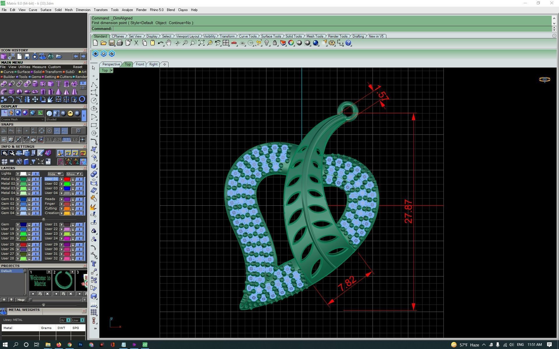 3d-model pendant heart with ruby stones 3D print model_6