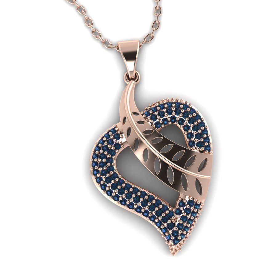 3d-model pendant heart with ruby stones 3D print model_3