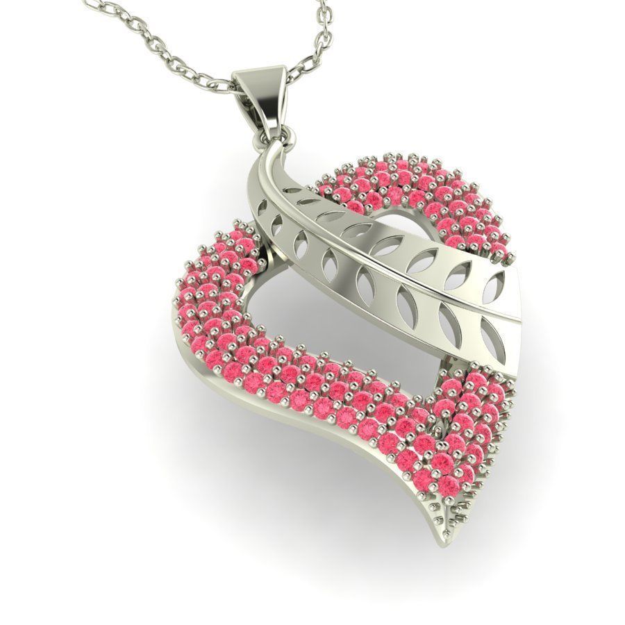 3d-model pendant heart with ruby stones 3D print model_5
