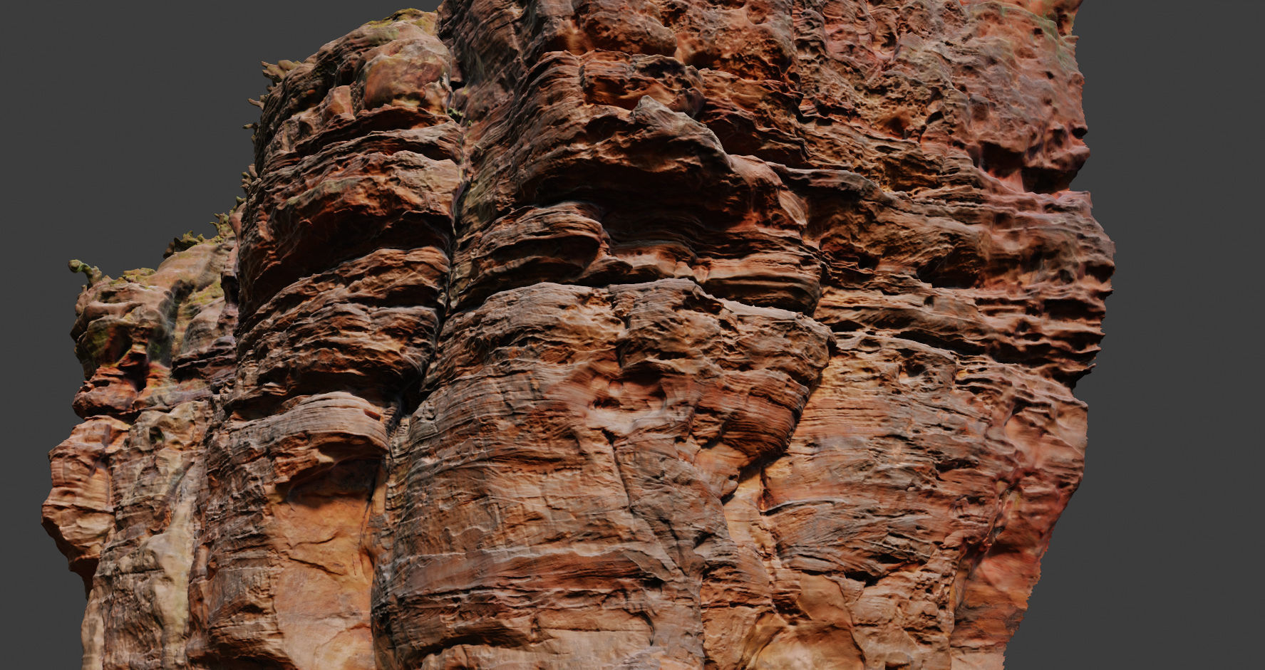 PBR Rocks Stone Forest Cliff Big Drone scan 3D model_11