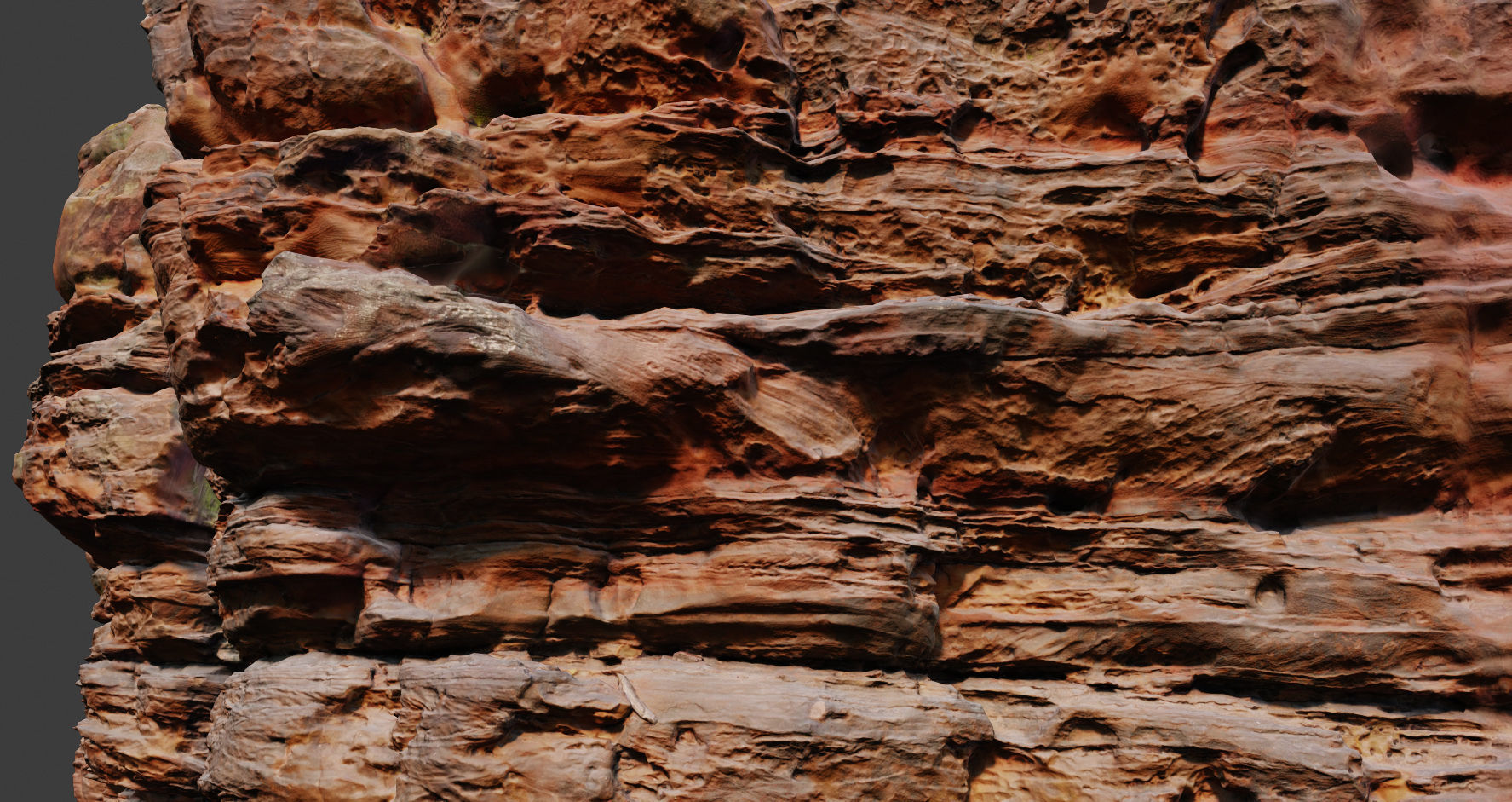 PBR Rocks Stone Forest Cliff Big Drone scan 3D model_12