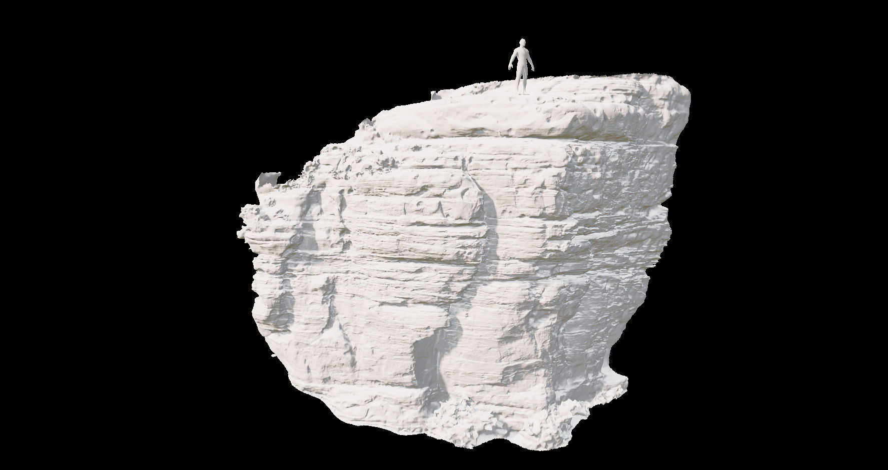 PBR Rocks Stone Forest Cliff Big Drone scan 3D model_2