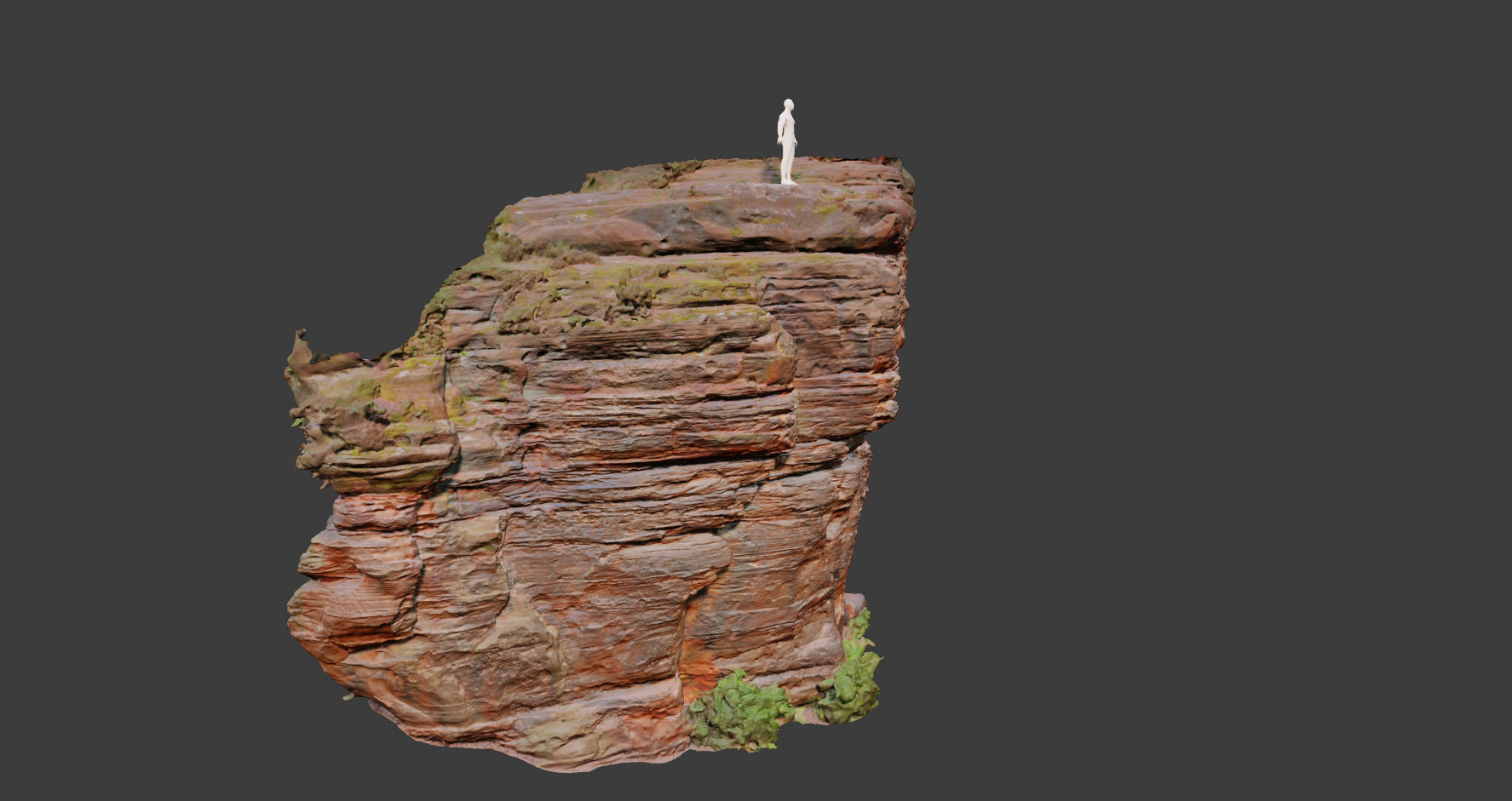 PBR Rocks Stone Forest Cliff Big Drone scan 3D model_1