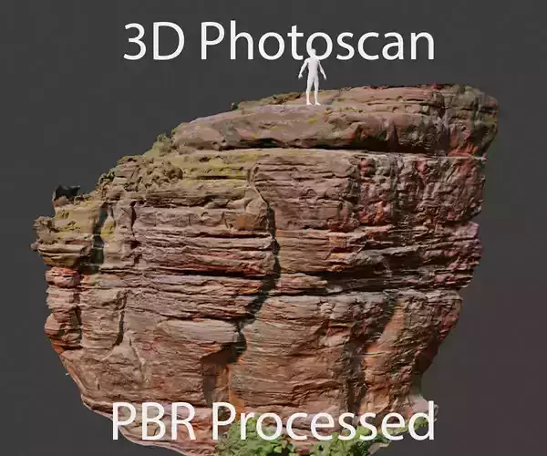 PBR Rocks Stone Forest Cliff Big Drone scan 3D model