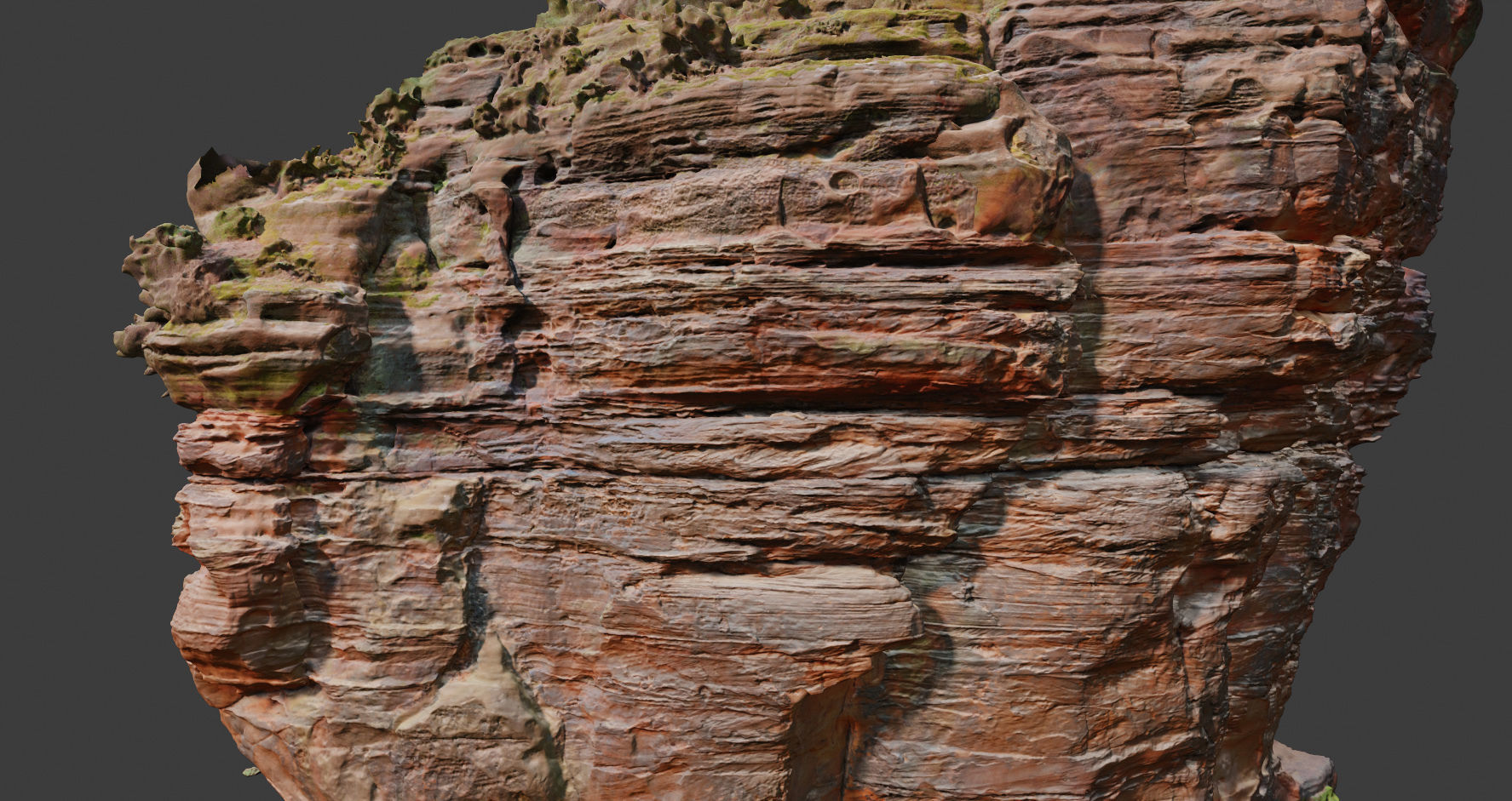 PBR Rocks Stone Forest Cliff Big Drone scan 3D model_13