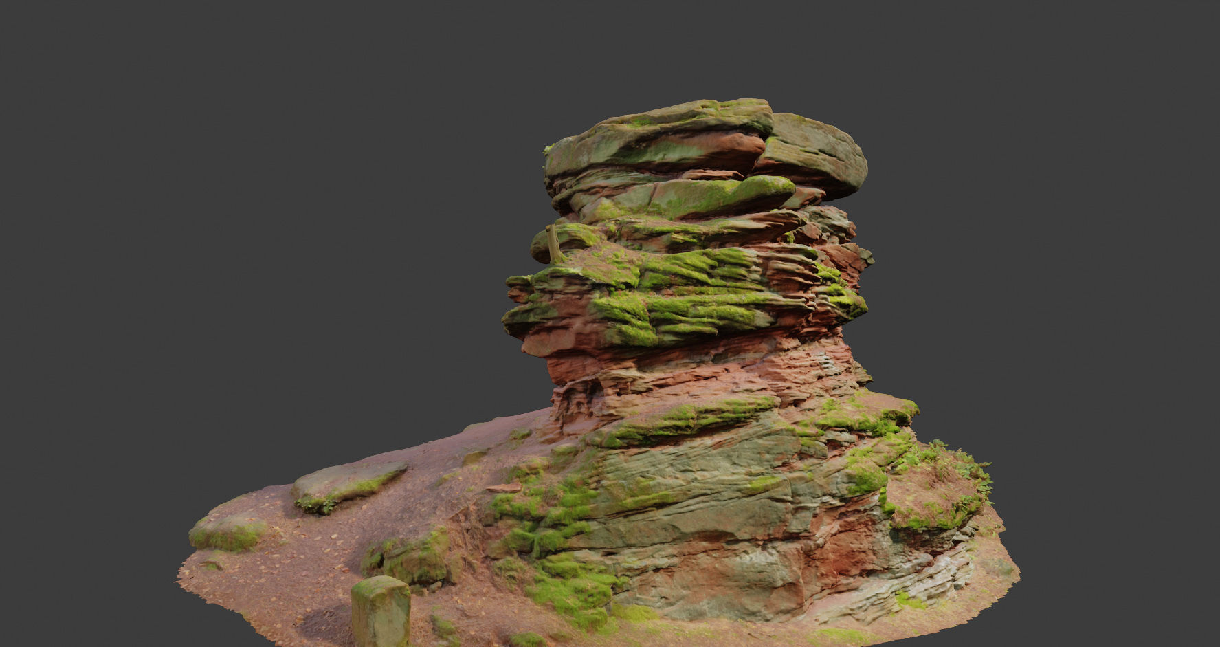 PBR Rocks Stone Forest Cliff Big Drone scan 3D model_9