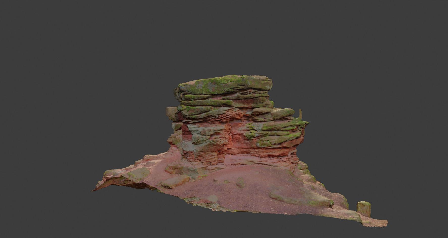 PBR Rocks Stone Forest Cliff Big Drone scan 3D model_7