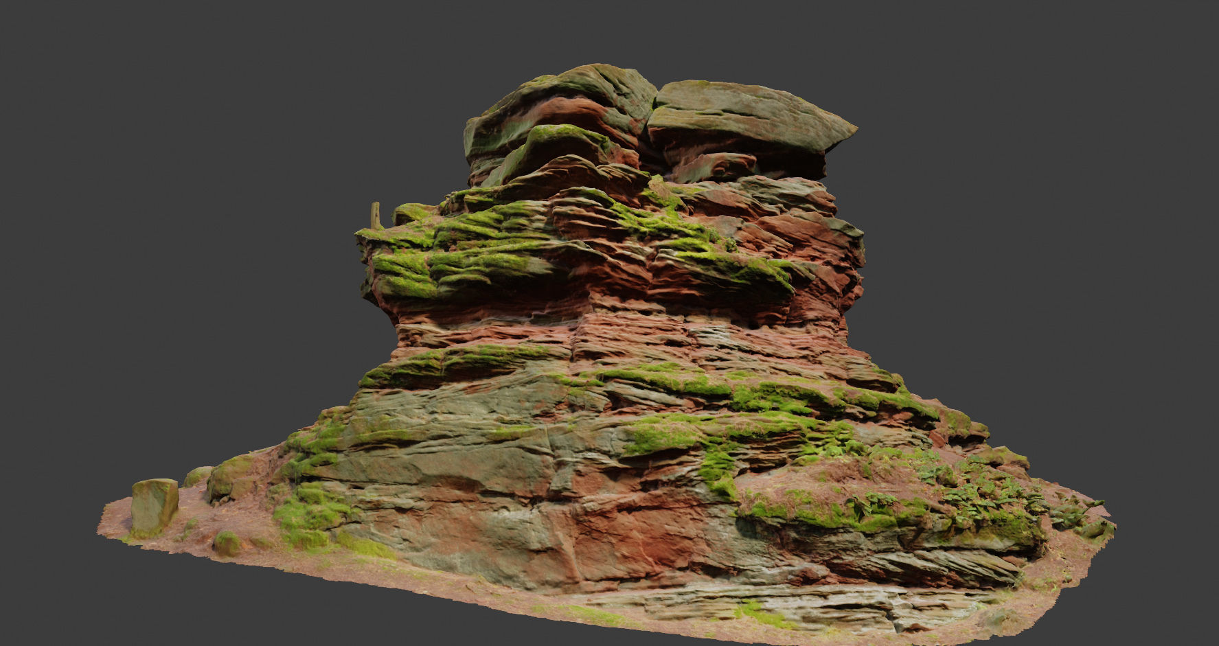 PBR Rocks Stone Forest Cliff Big Drone scan 3D model_10