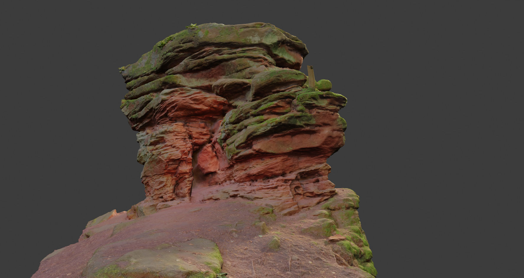 PBR Rocks Stone Forest Cliff Big Drone scan 3D model_15