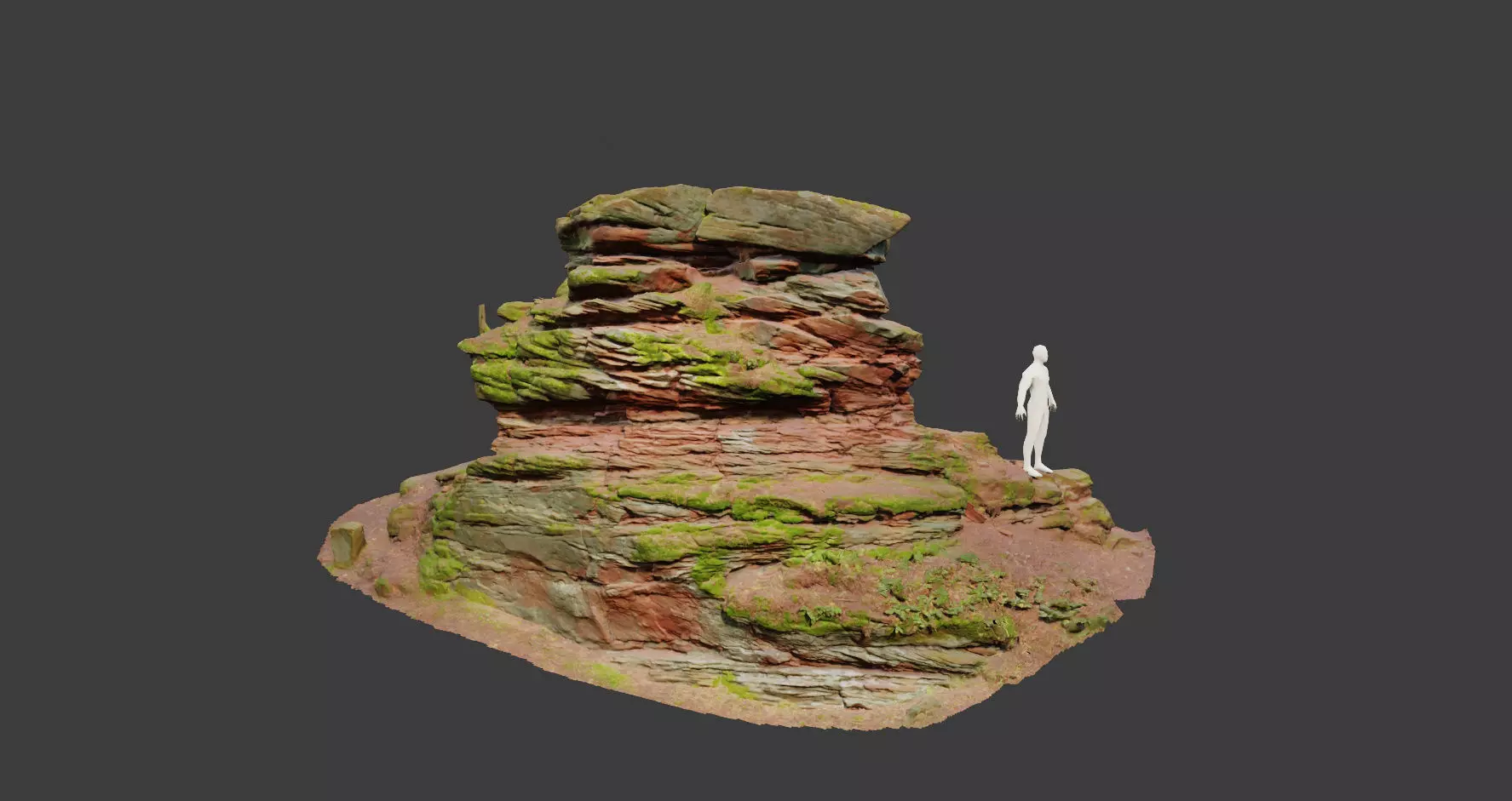 PBR Rocks Stone Forest Cliff Big Drone scan 3D model_0