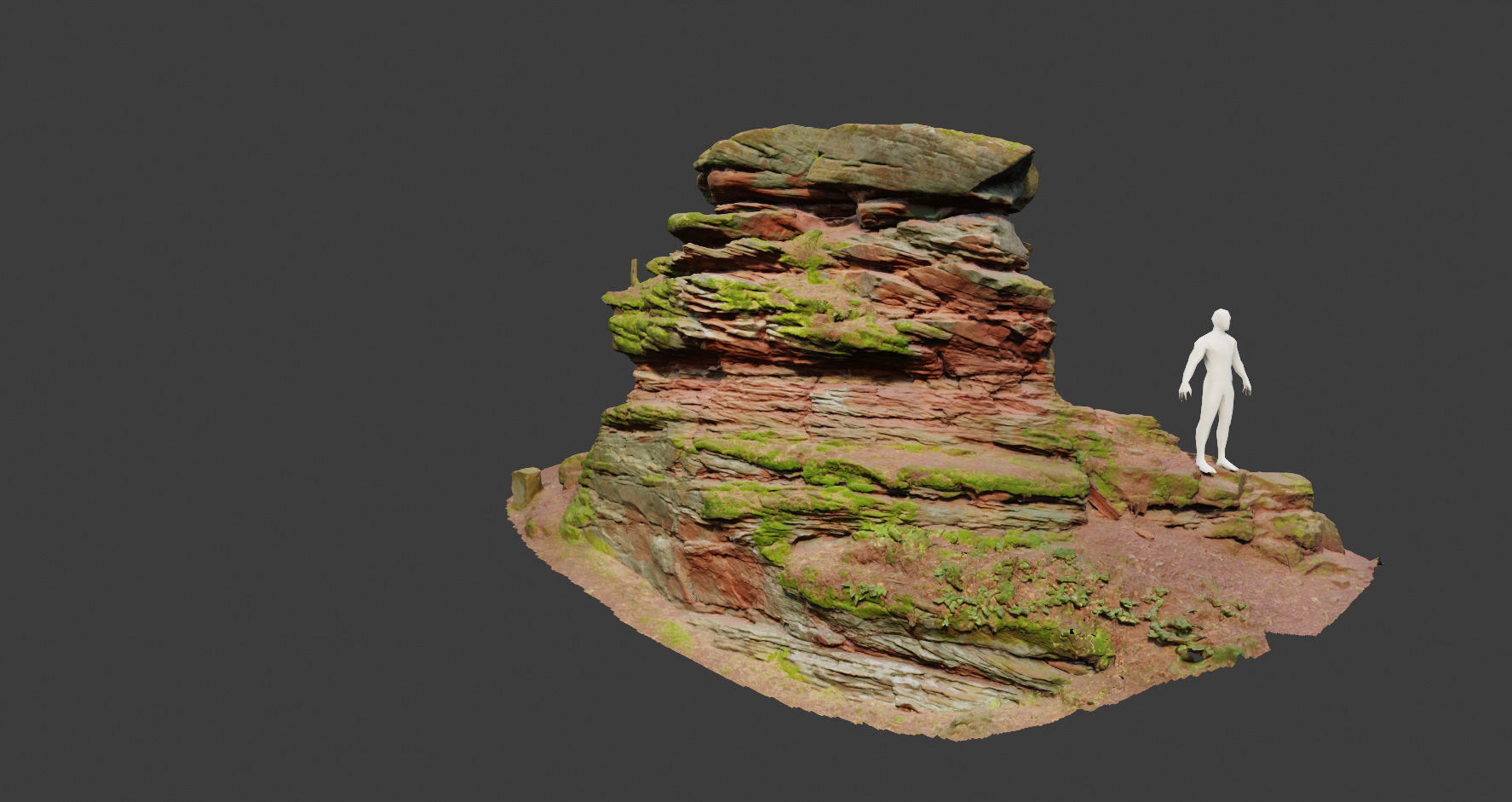 PBR Rocks Stone Forest Cliff Big Drone scan 3D model_4