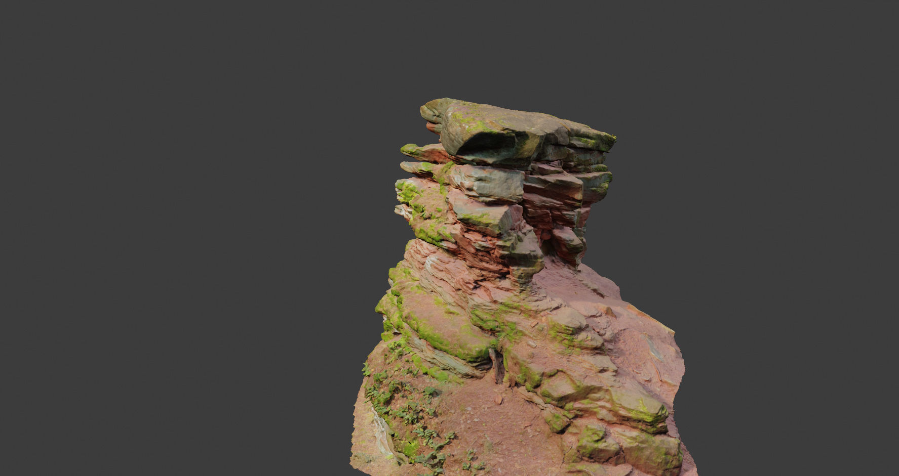 PBR Rocks Stone Forest Cliff Big Drone scan 3D model_5