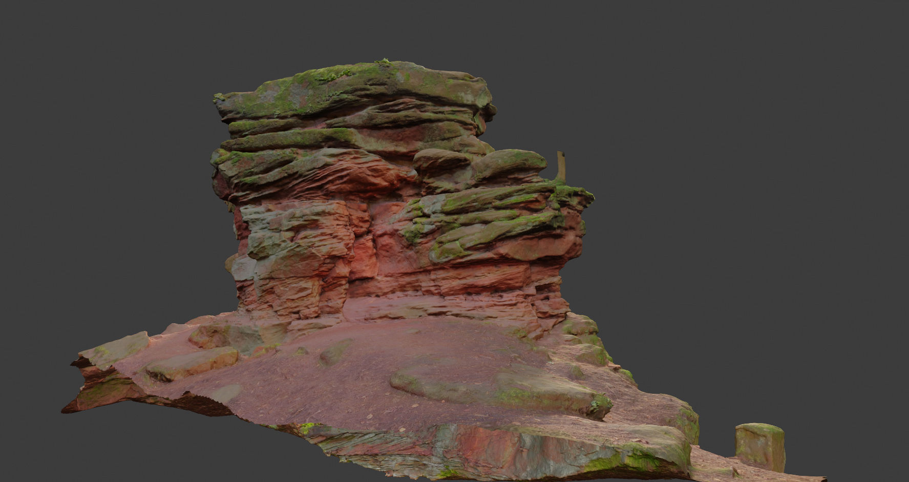 PBR Rocks Stone Forest Cliff Big Drone scan 3D model_14