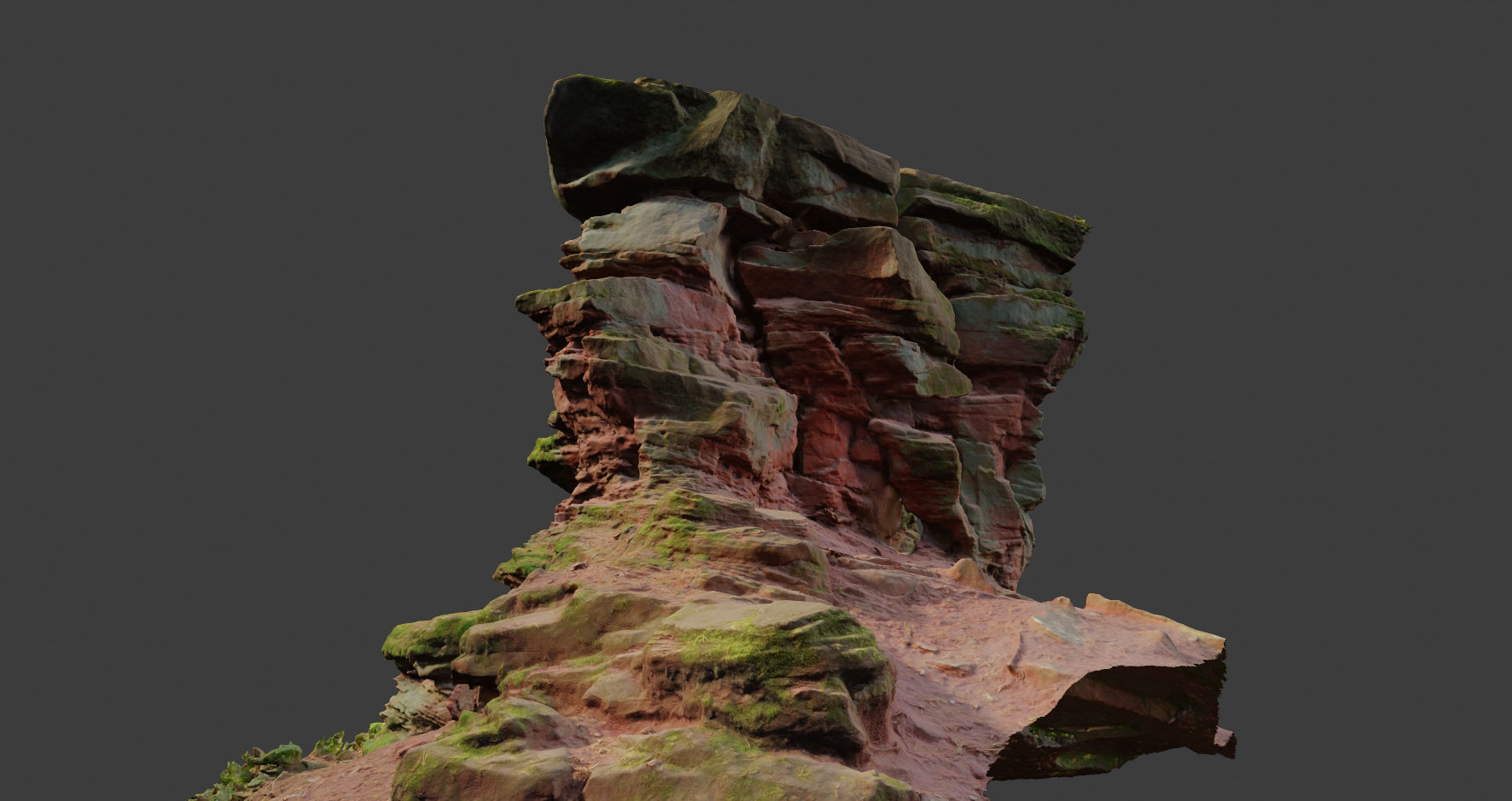 PBR Rocks Stone Forest Cliff Big Drone scan 3D model_13