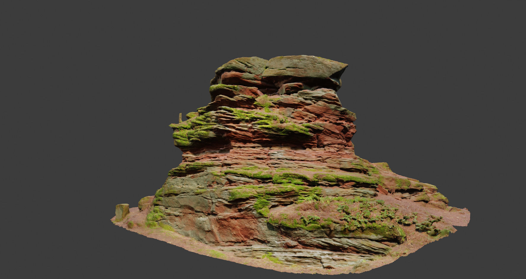 PBR Rocks Stone Forest Cliff Big Drone scan 3D model_11