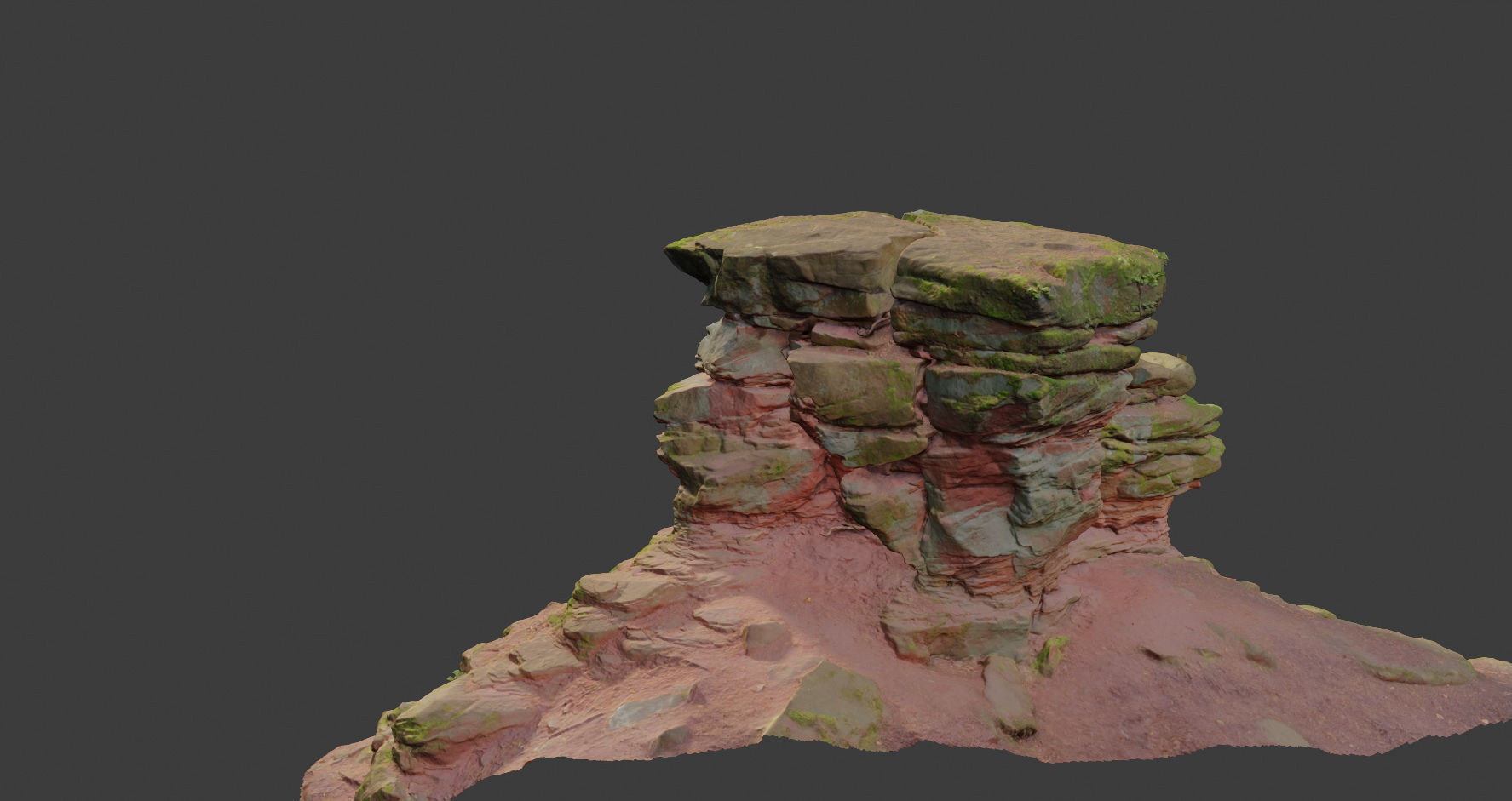 PBR Rocks Stone Forest Cliff Big Drone scan 3D model_6
