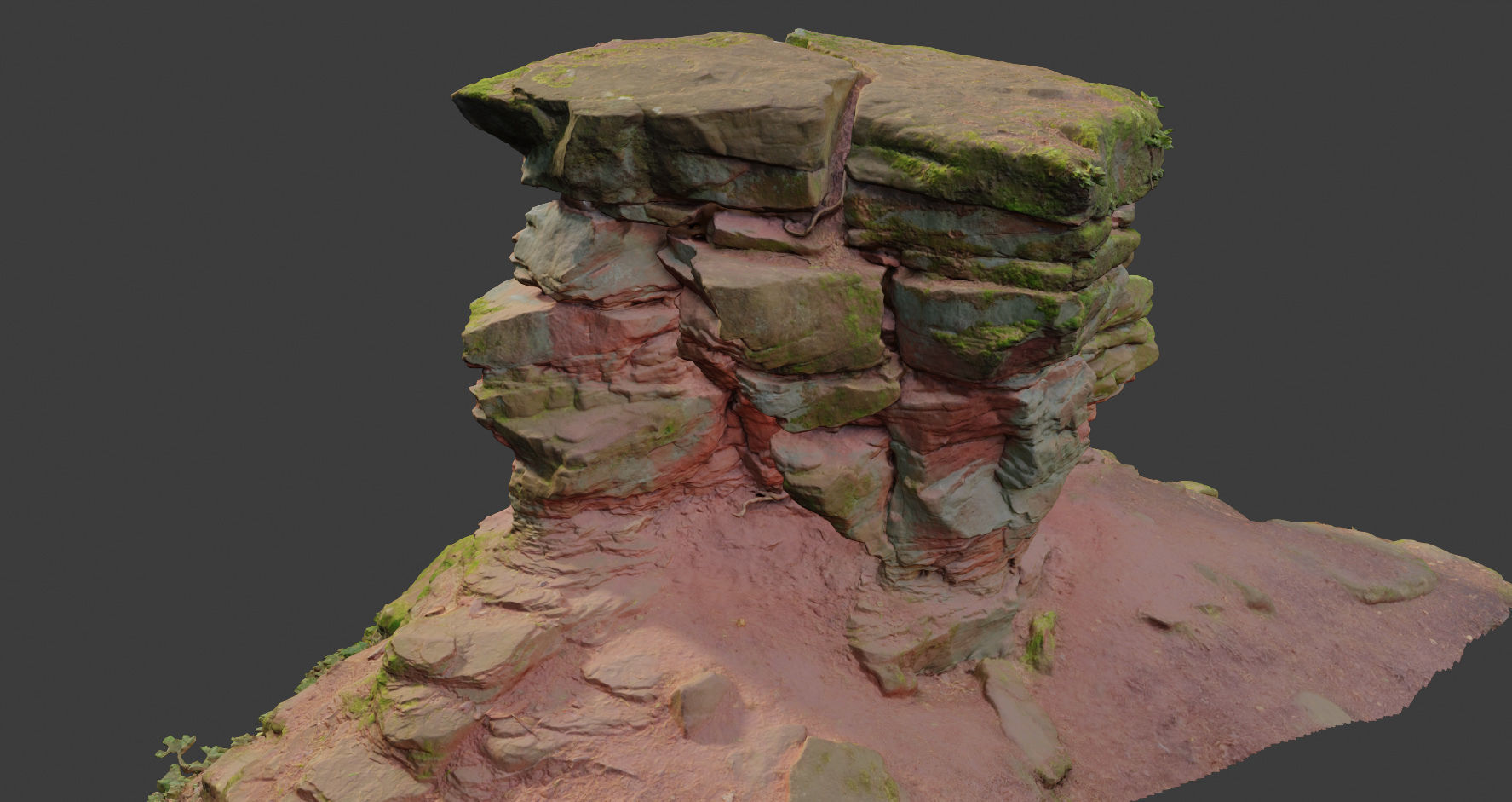 PBR Rocks Stone Forest Cliff Big Drone scan 3D model_12