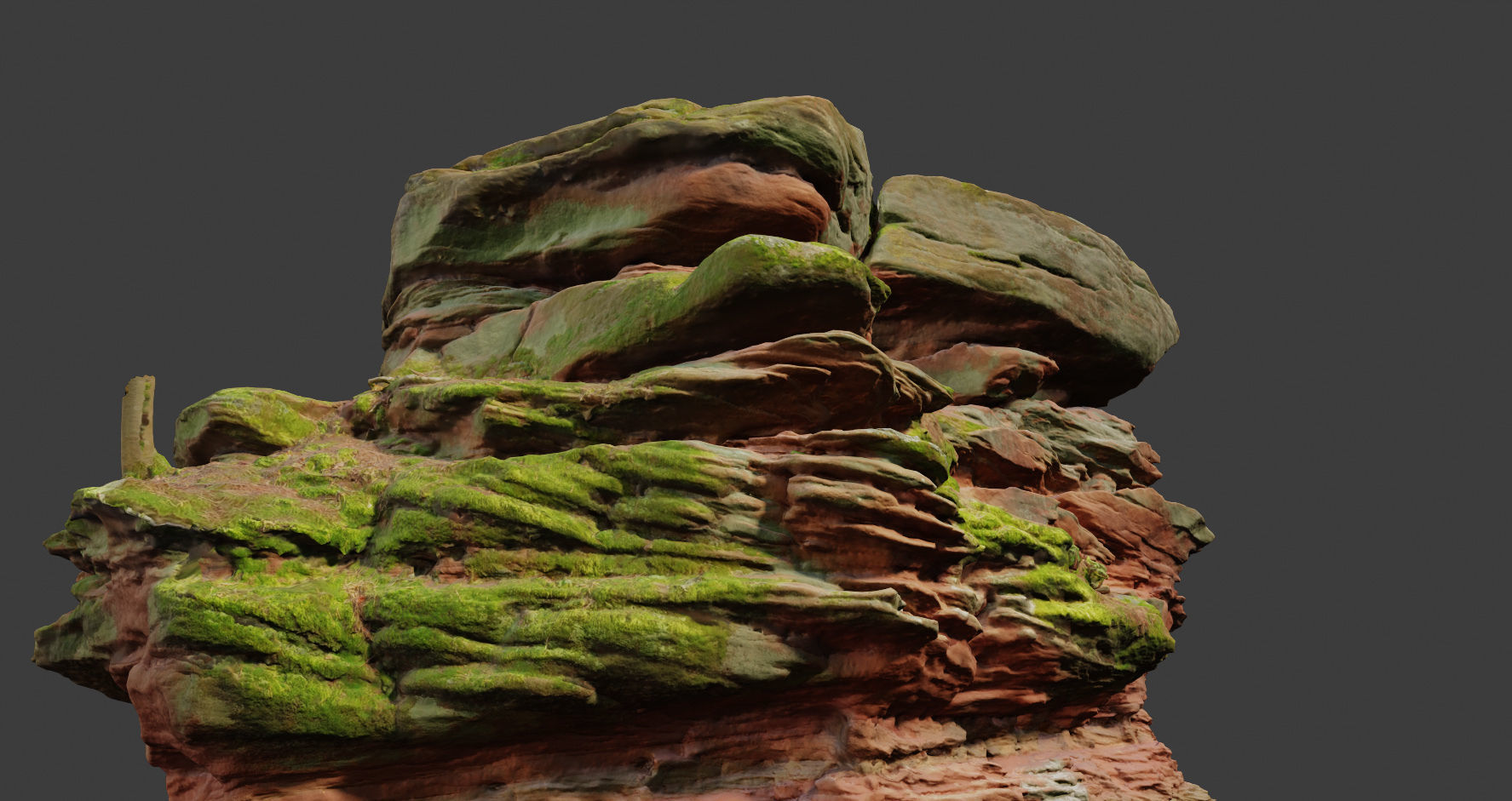 PBR Rocks Stone Forest Cliff Big Drone scan 3D model_17