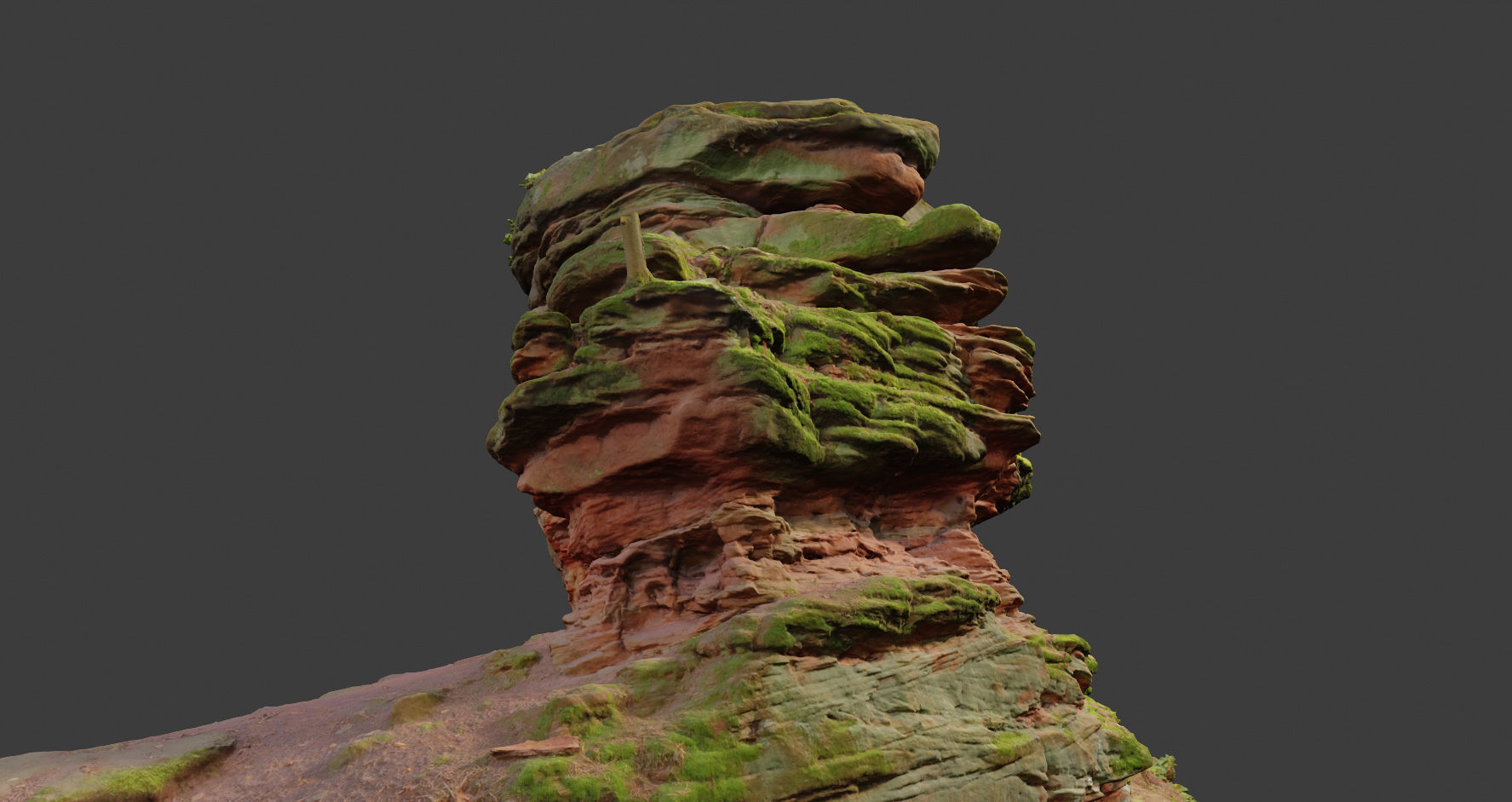 PBR Rocks Stone Forest Cliff Big Drone scan 3D model_16