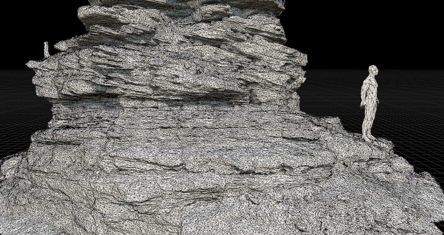 PBR Rocks Stone Forest Cliff Big Drone scan 3D model_2