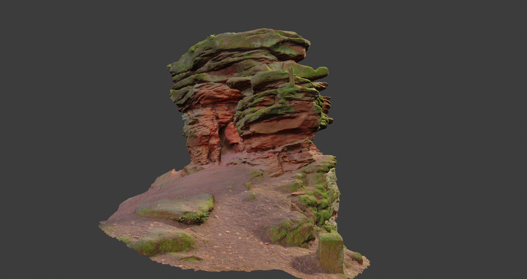 PBR Rocks Stone Forest Cliff Big Drone scan 3D model_8