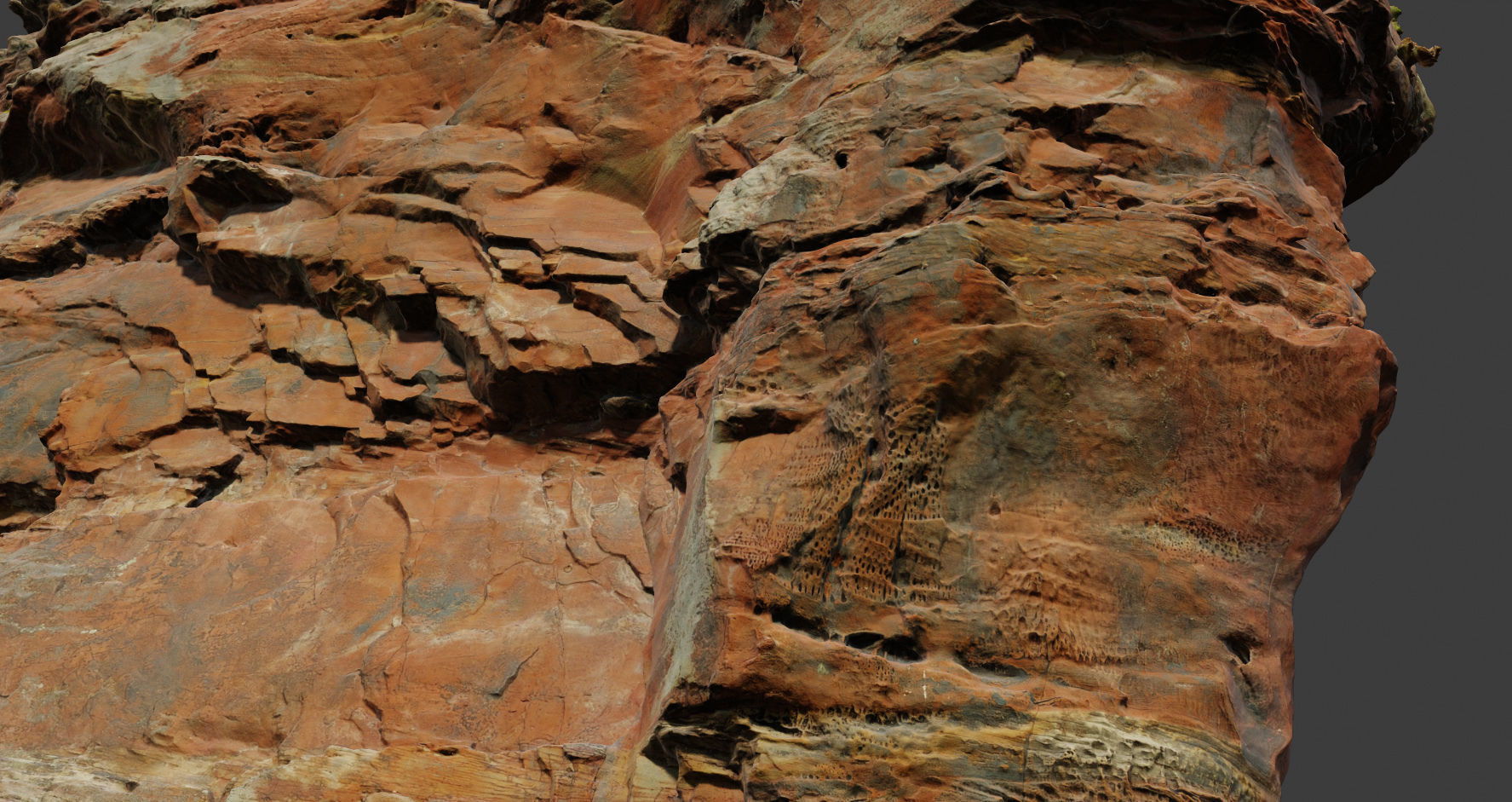 PBR Rocks Stone Forest Cliff Big Drone scan 3D model_10