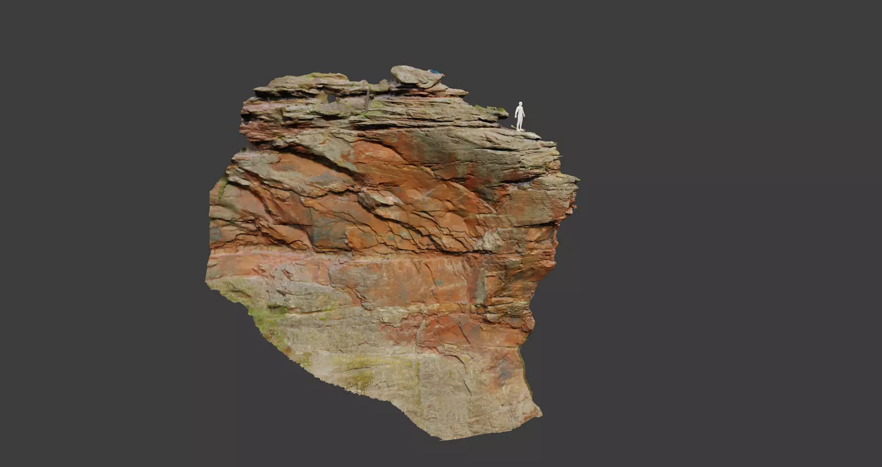 PBR Rocks Stone Forest Cliff Big Drone scan 3D model_0