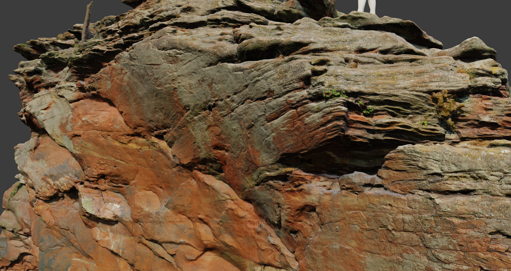 PBR Rocks Stone Forest Cliff Big Drone scan 3D model_11