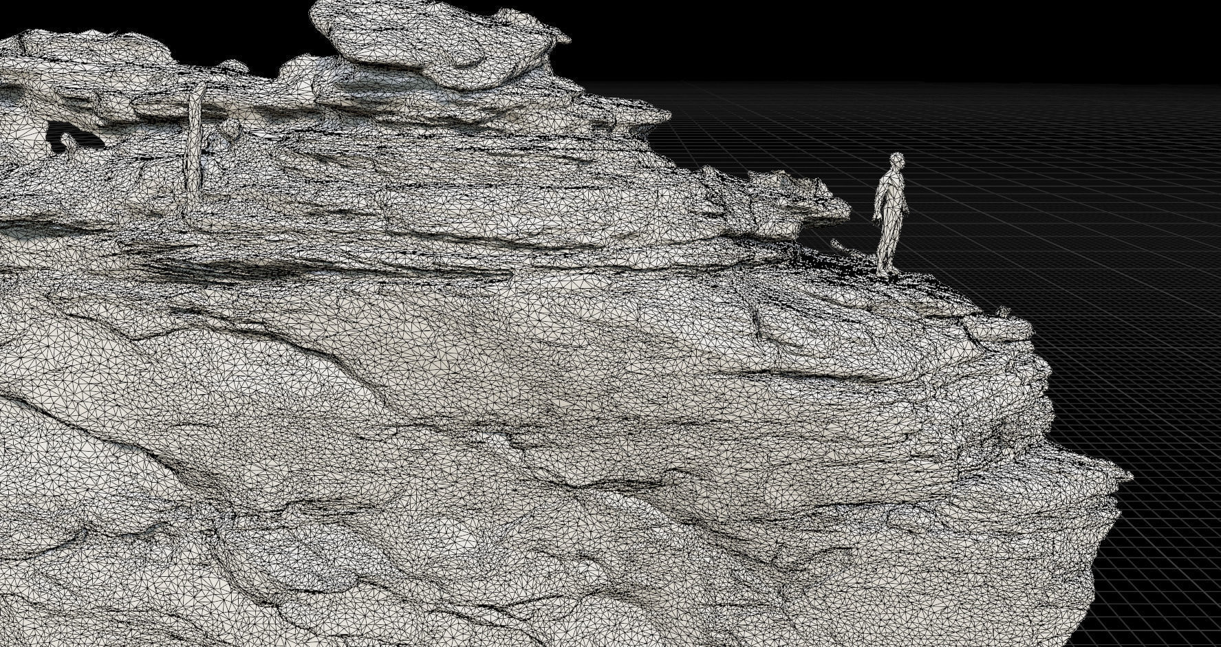PBR Rocks Stone Forest Cliff Big Drone scan 3D model_2