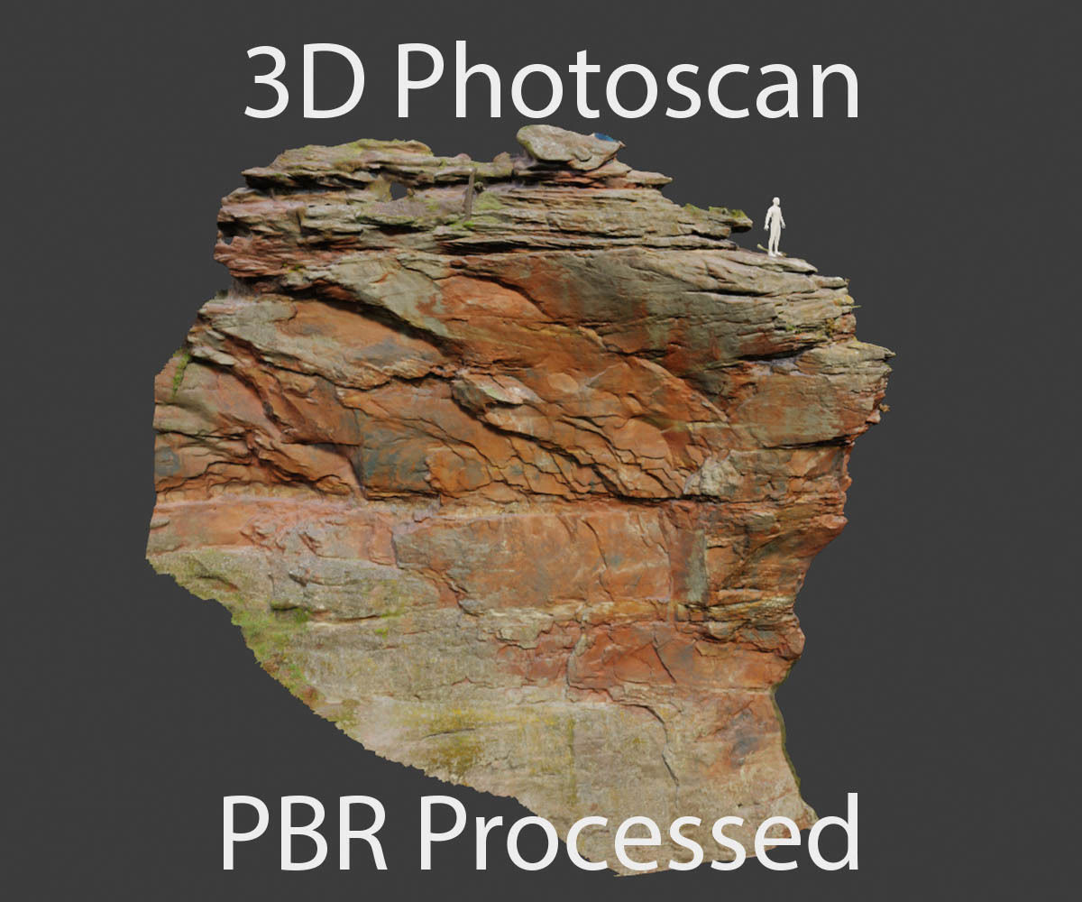 PBR Rocks Stone Forest Cliff Big Drone scan 3D model_16