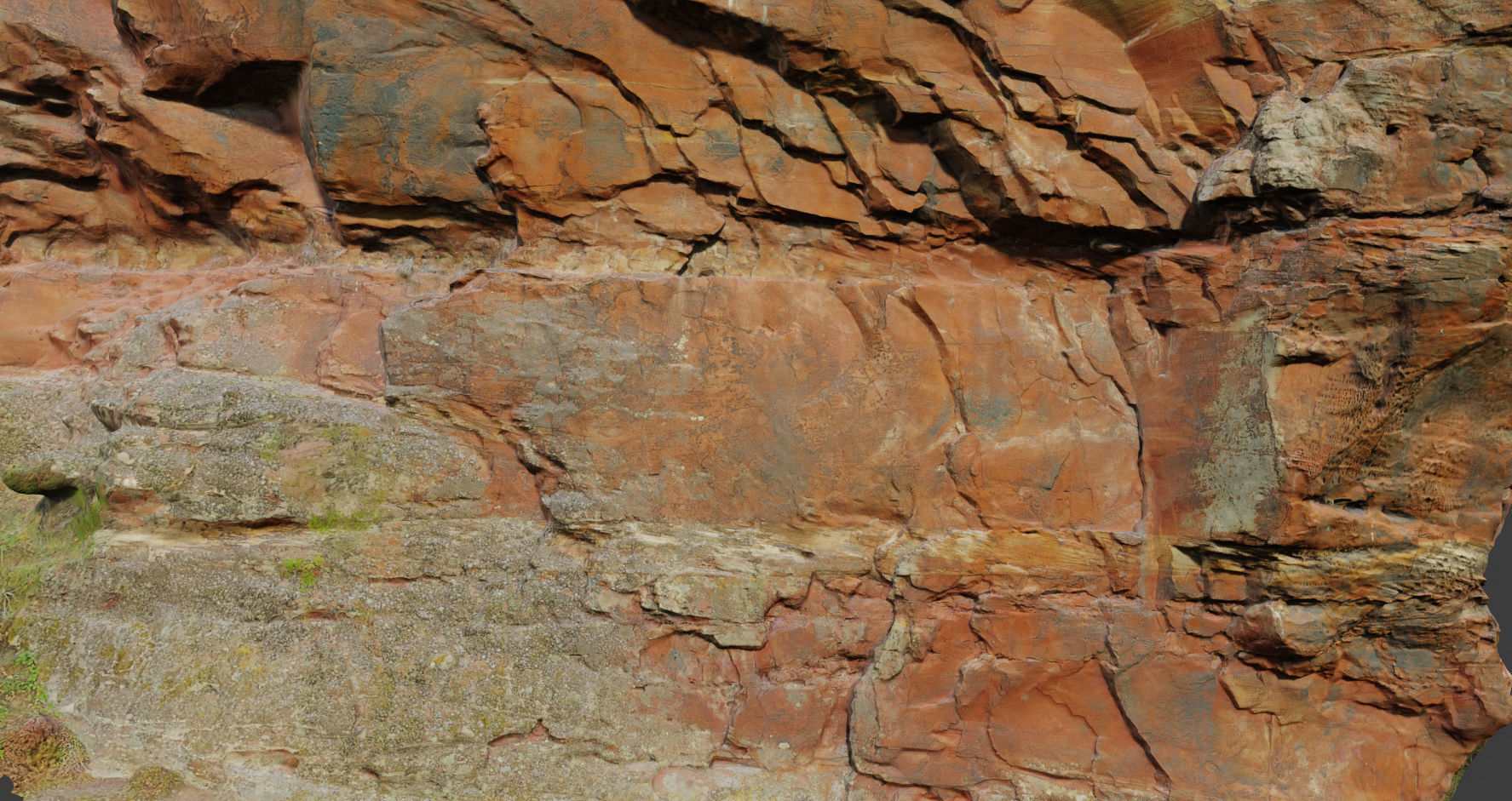 PBR Rocks Stone Forest Cliff Big Drone scan 3D model_14