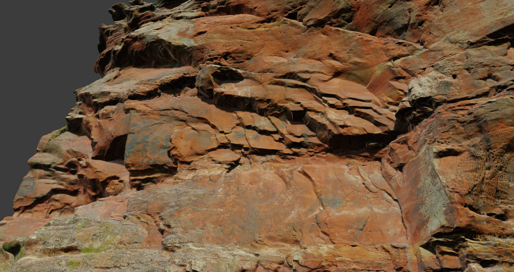 PBR Rocks Stone Forest Cliff Big Drone scan 3D model_15