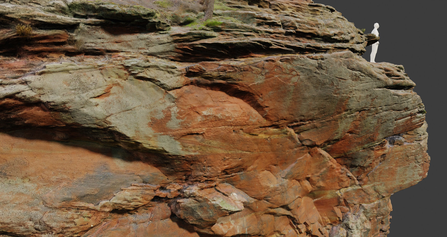 PBR Rocks Stone Forest Cliff Big Drone scan 3D model_12