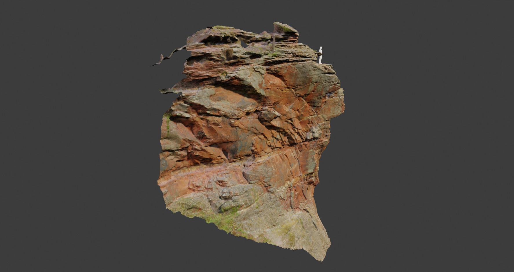 PBR Rocks Stone Forest Cliff Big Drone scan 3D model_7