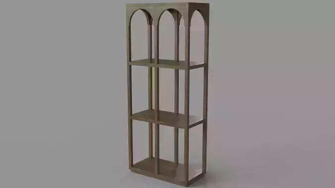 Arco Bookshelf Dark Walnut 3D model