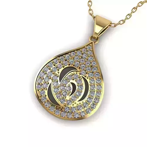 3d-model pendant rose gold with stones