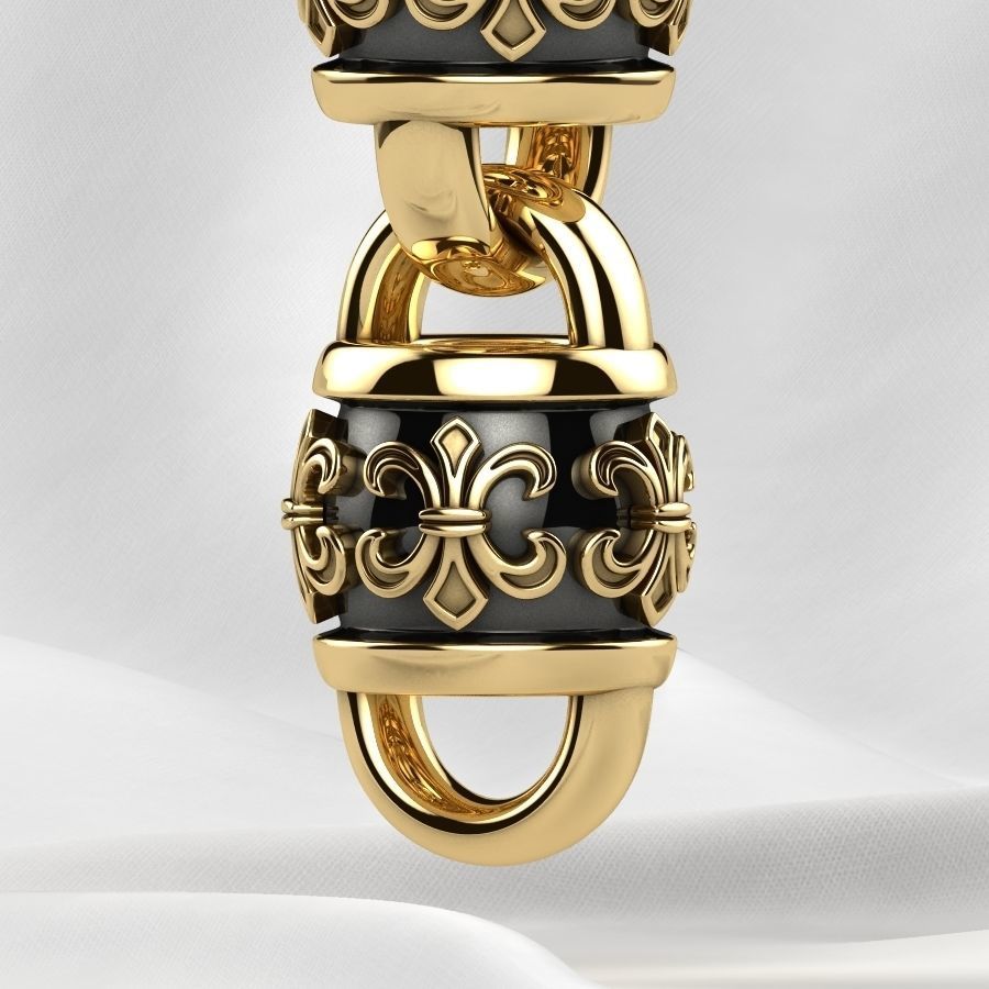 Rhodium Plating Gold Chain Bracelet 3D print model_15