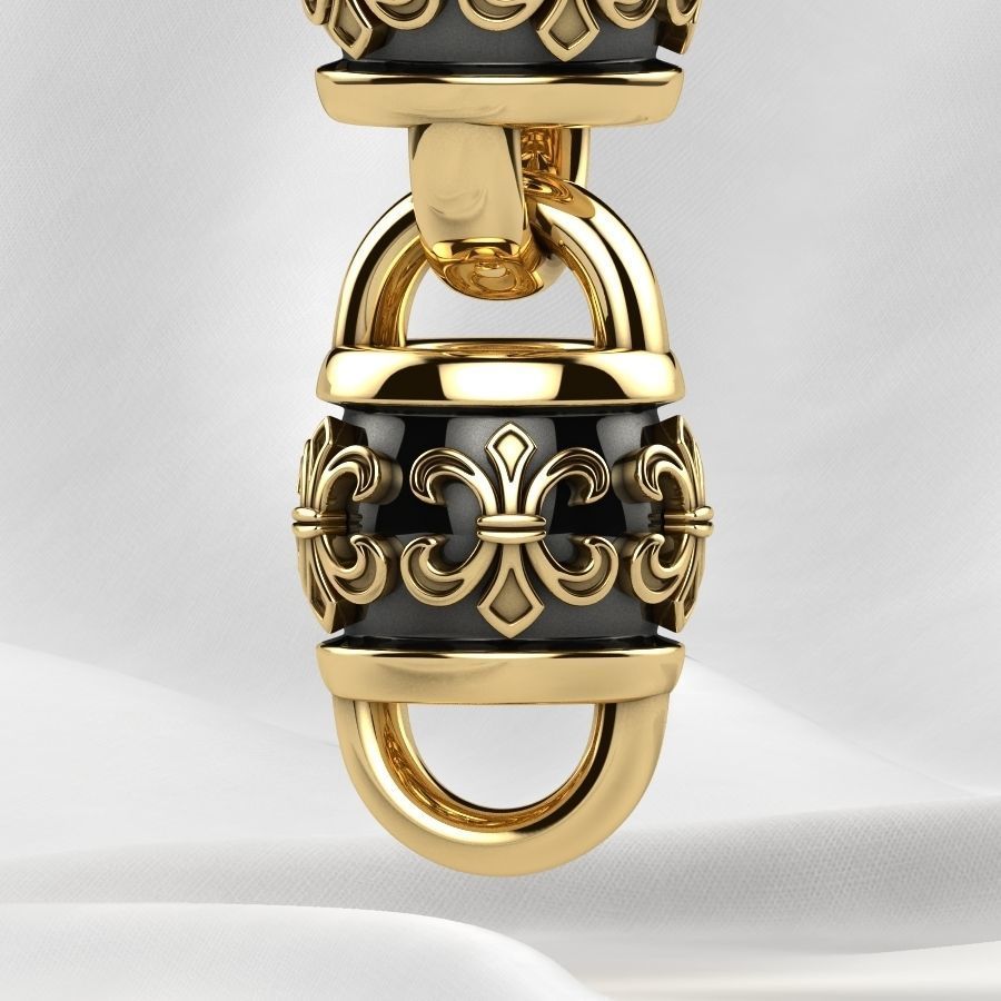 Rhodium Plating Gold Chain Bracelet 3D print model_16
