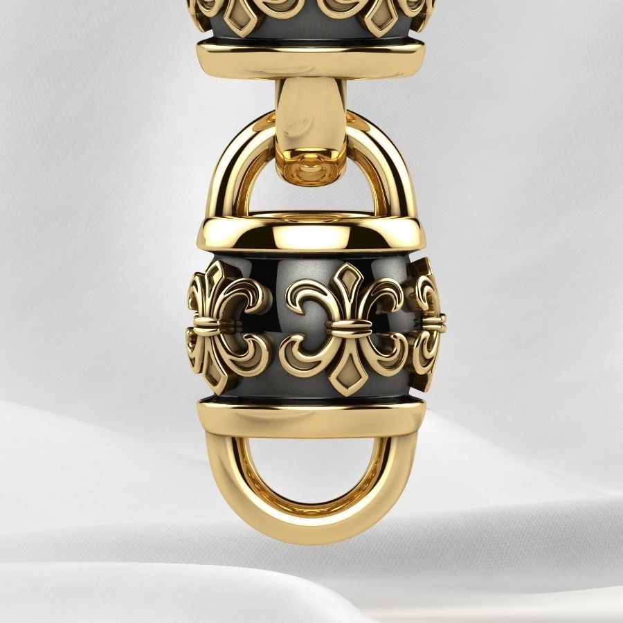 Rhodium Plating Gold Chain Bracelet 3D print model_17