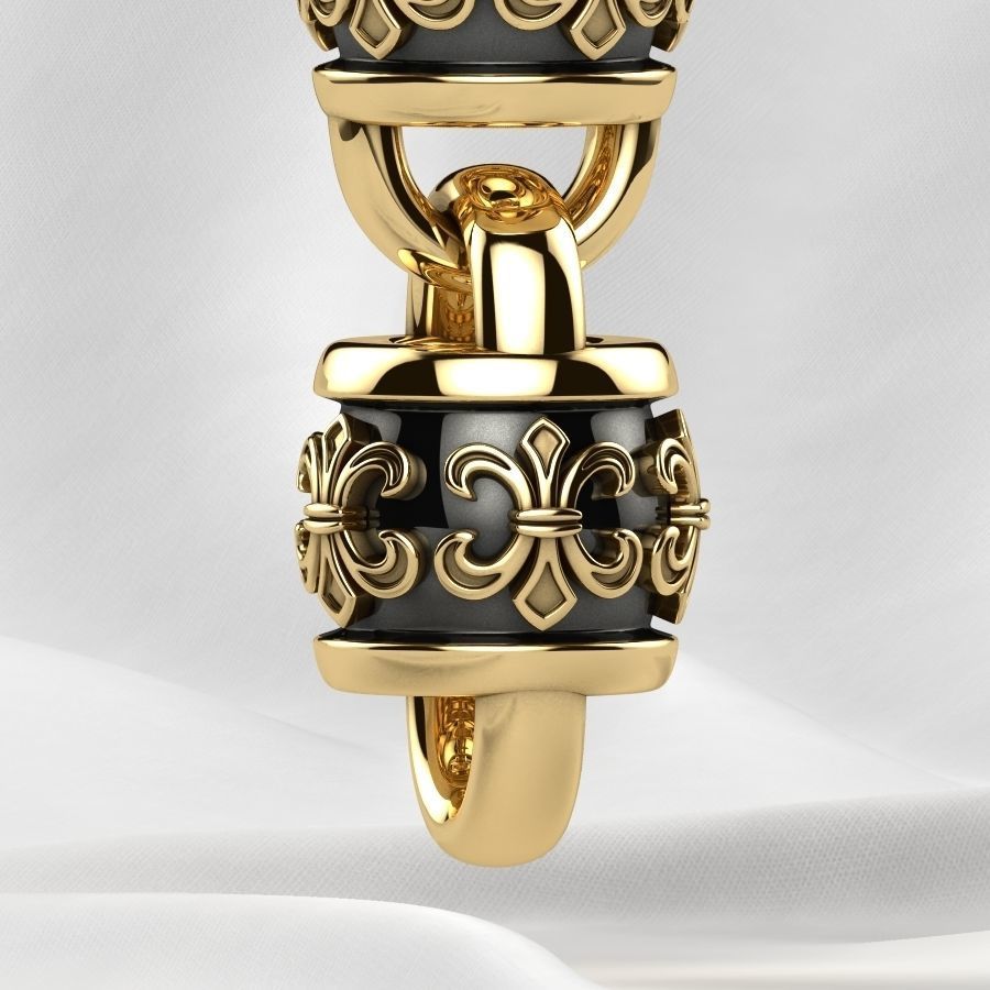 Rhodium Plating Gold Chain Bracelet 3D print model_12