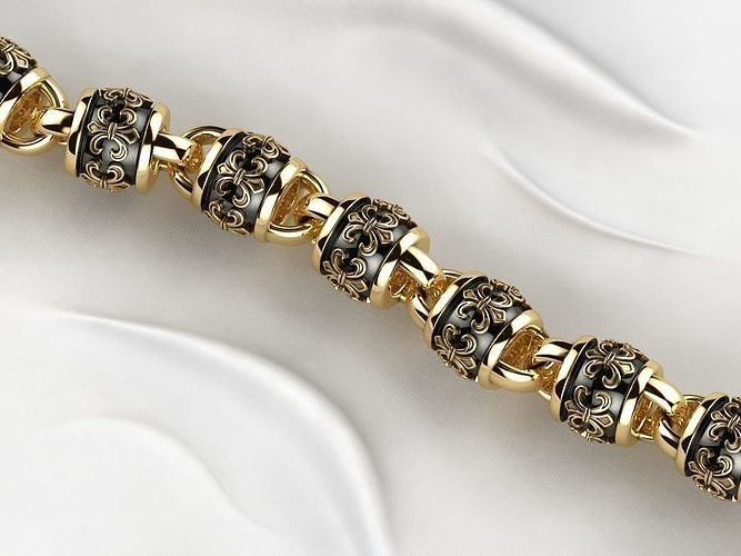 Rhodium Plating Gold Chain Bracelet 3D print model