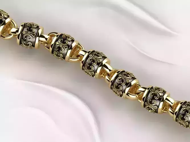 Rhodium Plating Gold Chain Bracelet 3D print model