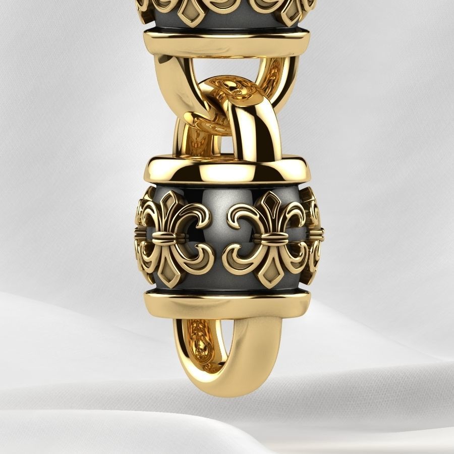 Rhodium Plating Gold Chain Bracelet 3D print model_13