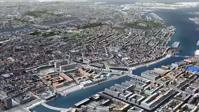 Copenhagen Denmark Low-poly 3D model