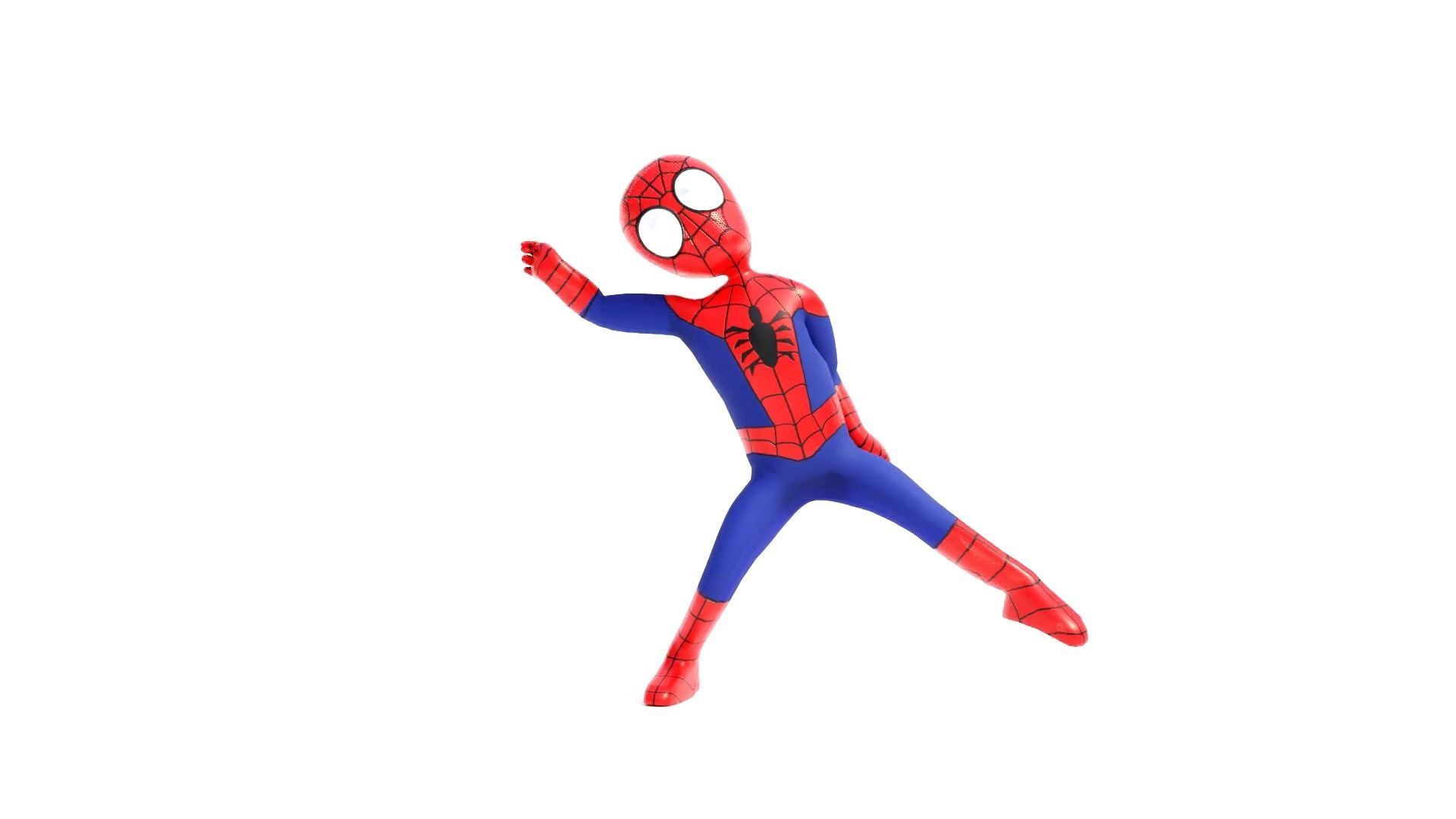 Spiderman low poly Animated Low-poly 3D model_2