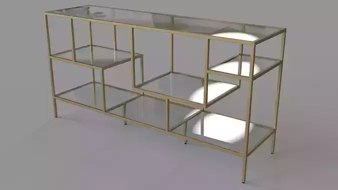 Beakman Low Bookcase Brass 3D model