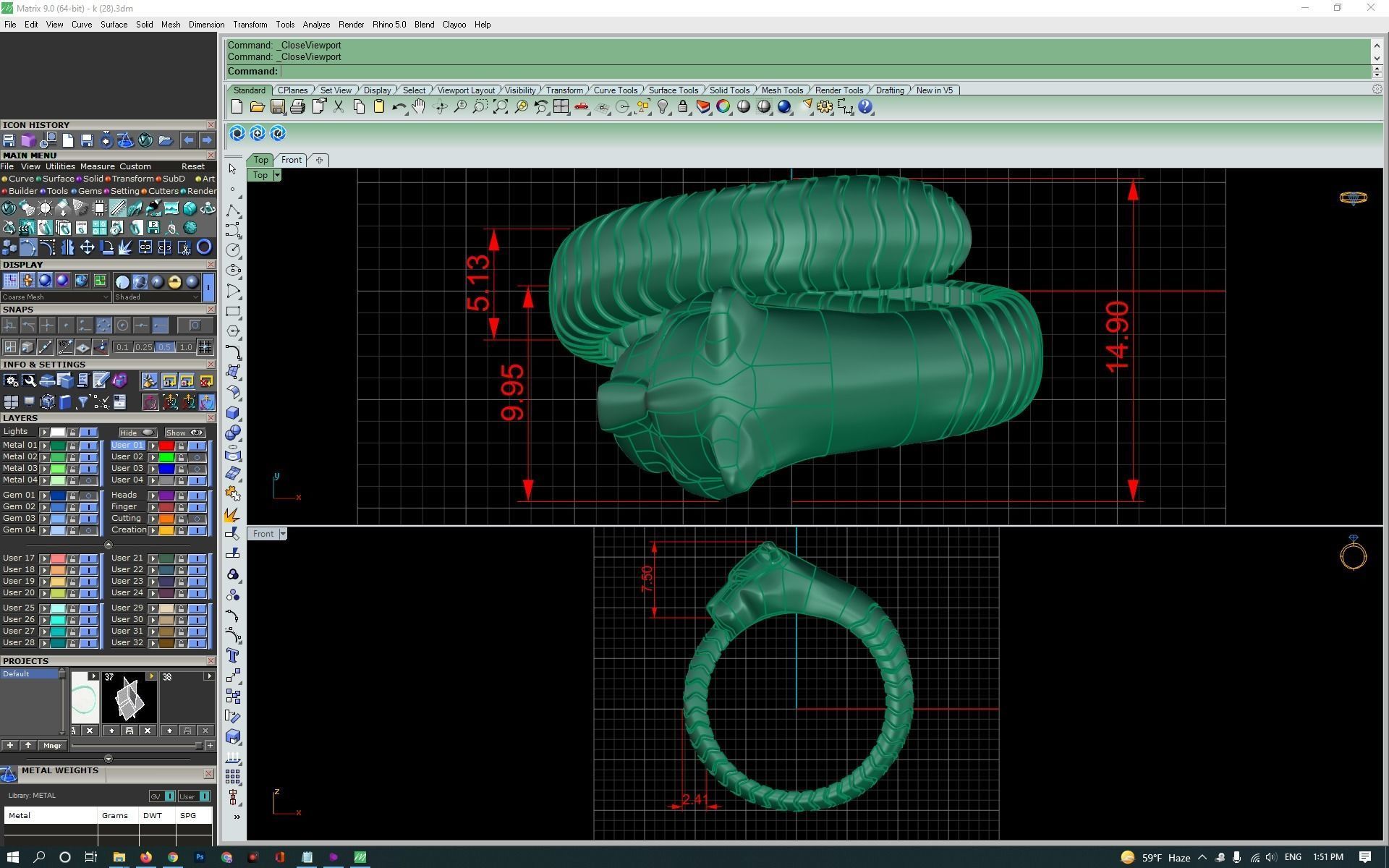 tiger ring 3D print model_9
