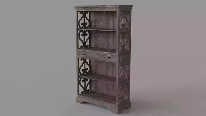 Antique Bookcase Brown 3D model