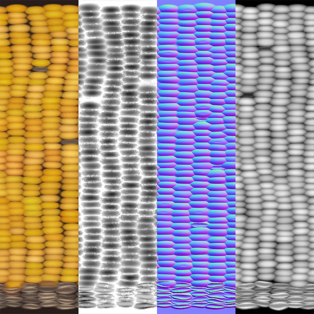 Multicolored Corn 3D model_9
