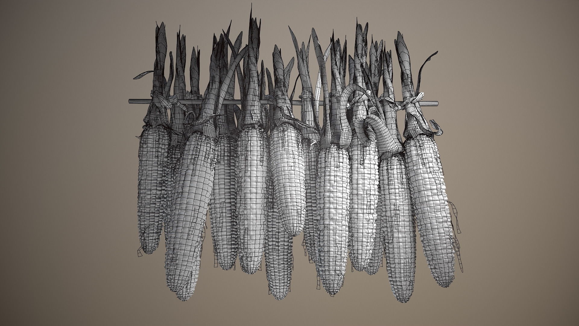 Multicolored Corn 3D model_6